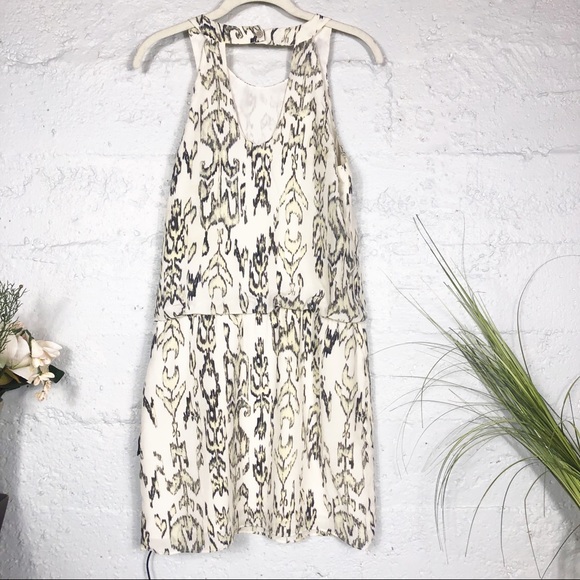 Waverly Grey Midi Abstract Print Silk  Dress - Picture 3 of 8